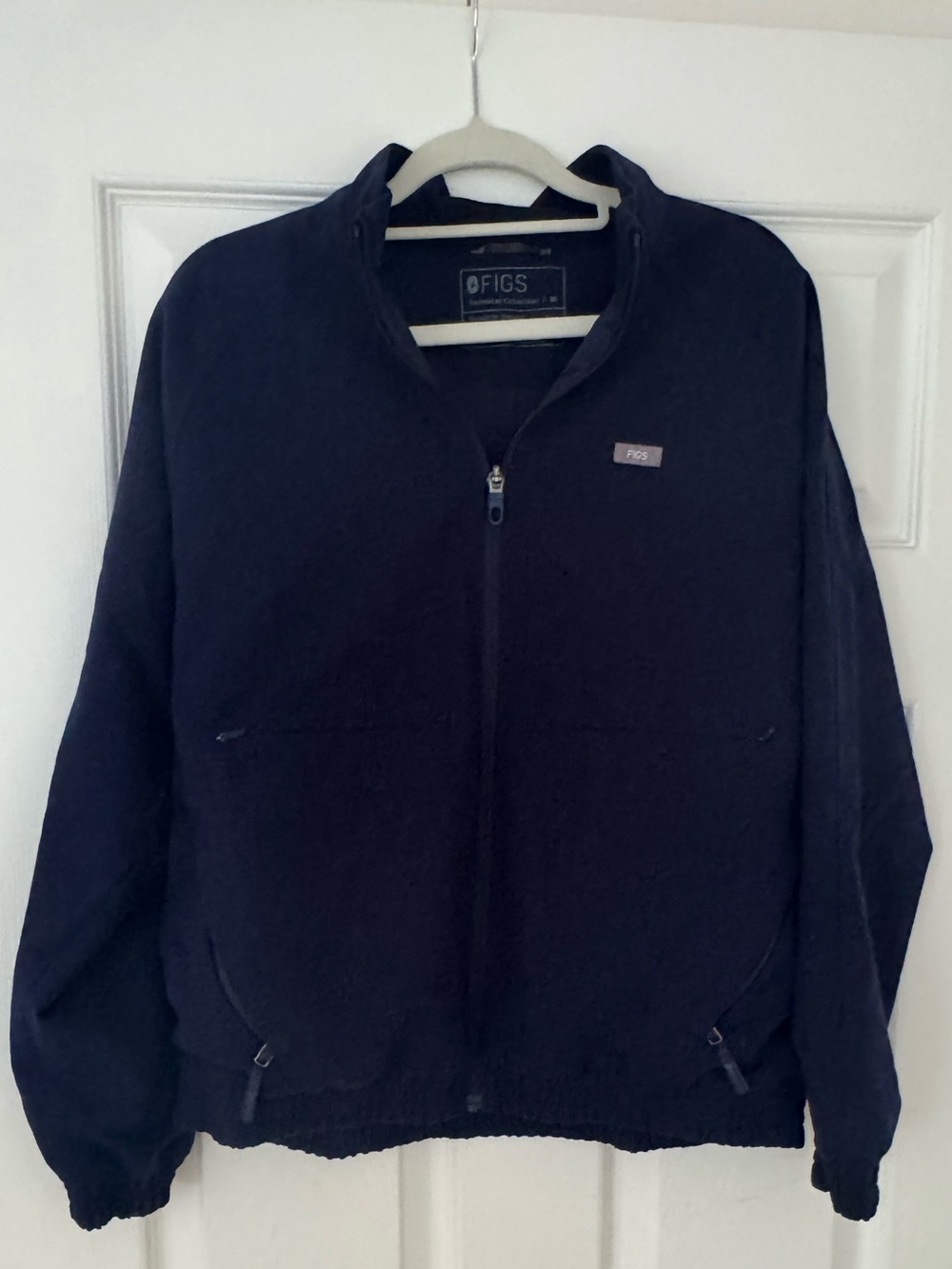 FIGS Navy Full-Zip Scrub Jacket